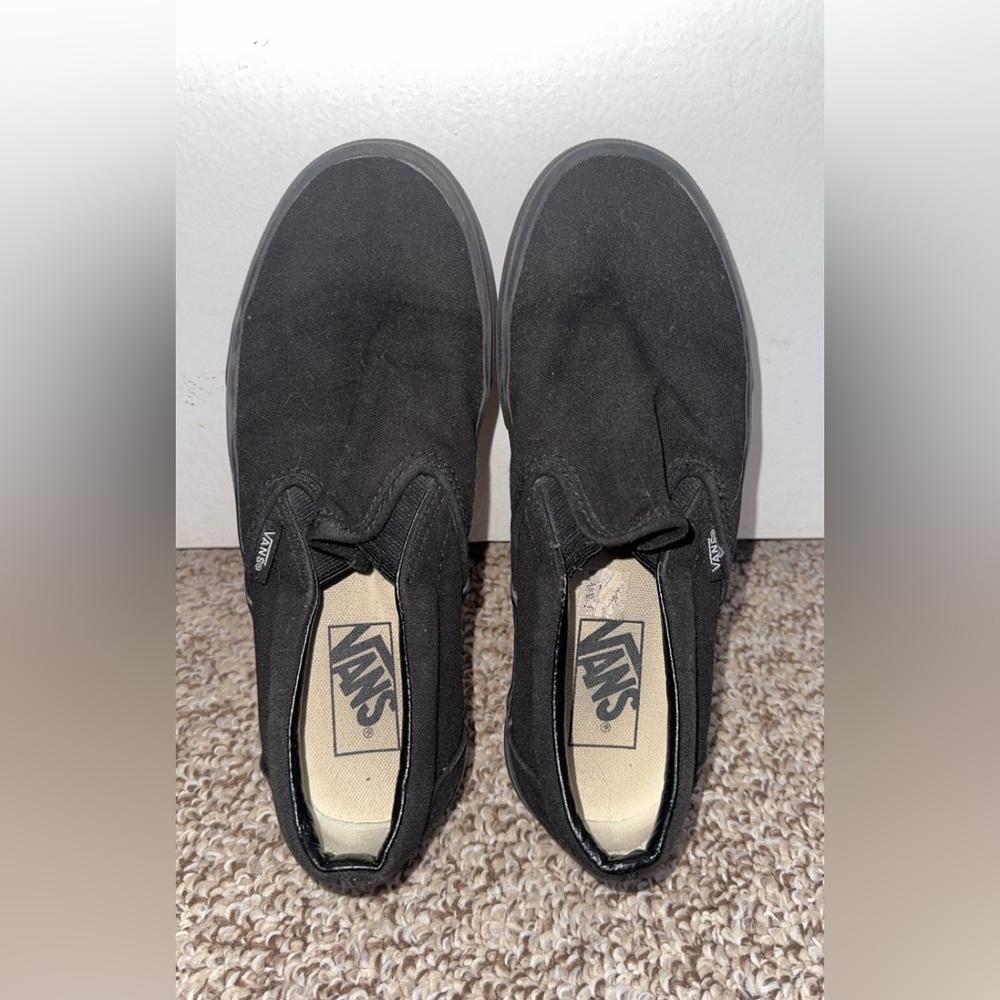 Vans Men's Black Canvas Slip-On Sneakers